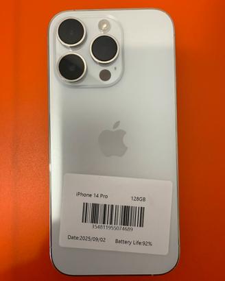 Iphon 14 pro 128GB bianco usato come nuovo