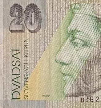 banconota 20 korun Slovacchia 