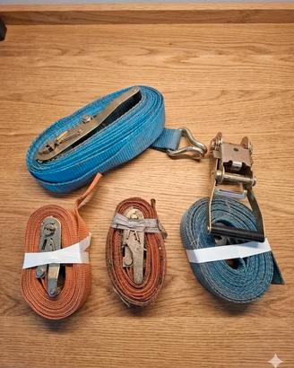 Set 4 Cinghie a Cricchetto per Fissaggio corda