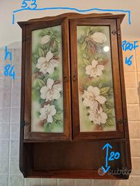 mobiletto arte povera legno e decoupage