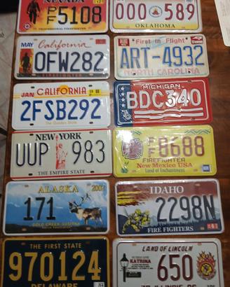 Targhe automobilistiche americane da collezione