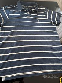 Polo Abercrombie&Fitch blu righe bianche tg XL