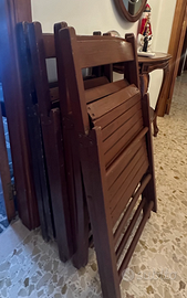 Set 4 Sedie Pieghevoli in Legno Massello - Vintage