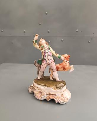 Statuina in ceramica policroma spagnola
