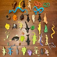 Lotto giocattoli animali in gomma gioco ragno rana