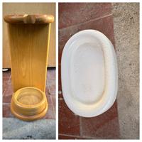 Insieme di accessori per bagno in legno massello