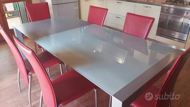 Tavolo allungabile in cristallo