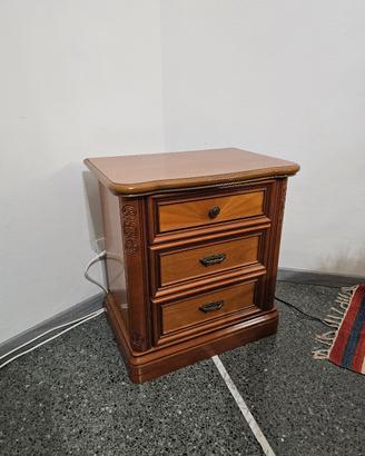 Comodino Legno 3 cassetti 