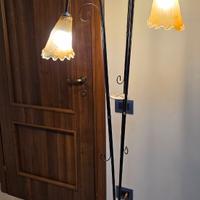 Piantana in ferro battuto con vetri Murano