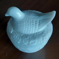 Portaoggetti vetro opalino anni '60