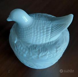 Portaoggetti vetro opalino anni '60