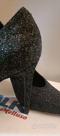 Scarpe Cinti grigio scuro brillanti tacco alto