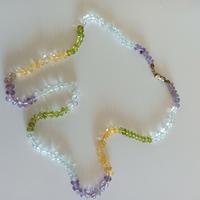 Collana 1 filo con pietre colorate trasparenti