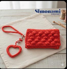 portafogli fatto a mano all'uncinetto 