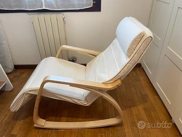 Sedia a dondolo bianco panna
