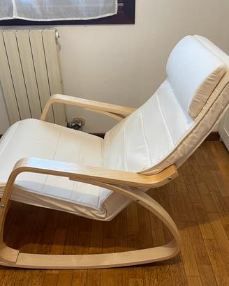 Sedia a dondolo bianco panna