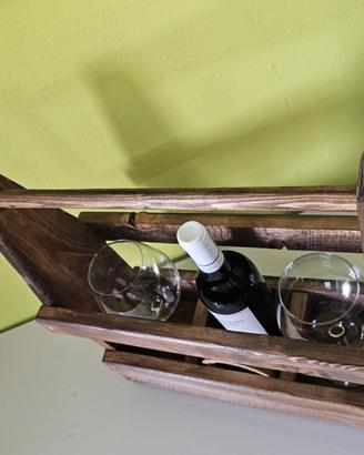 cassetta vino in legno prodotto artigianale.