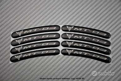 Stickers bordo cerchioni YAMAHA - Logo MT03 3D