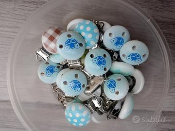 clip catenella porta ciuccio 30 pezzi 