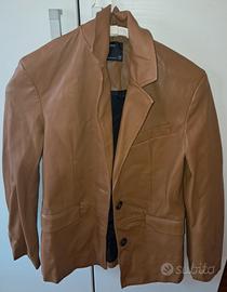 Giacca di pelle marroncina Bershka