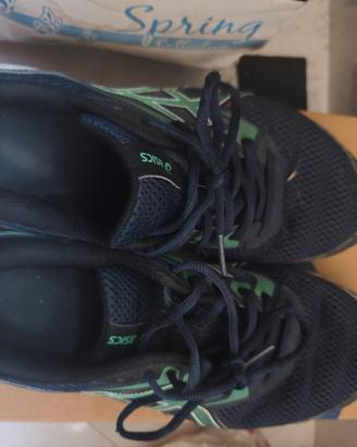 Scarpe da corsa Asics nero e verdi 42.5