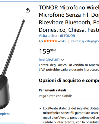 Microfoni professionali Wireless TONOR – NUOVO