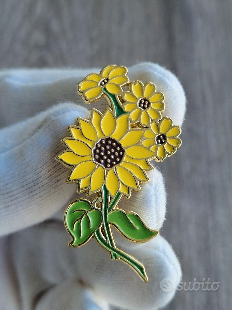 Spilla Girasole Con Strass - Accessorio Per Sciarpe E Vestiti, Regalo Donna - Foto 8