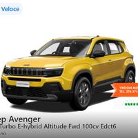 JEEP Avenger 1.2Turbo 100CV NOLEGGIO LUNGO TERMINE