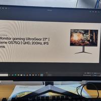 monitor gaming 27 pollici 