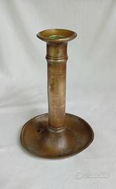 antico portacandela candelabro in bronzo 