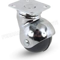 Ruote girevoli sfera acciaio cromate con piasta