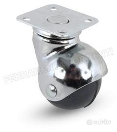 Ruote girevoli sfera acciaio cromate con piasta