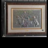 quadro donne al bagno in lamina d'argento 