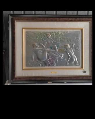 quadro donne al bagno in lamina d'argento 