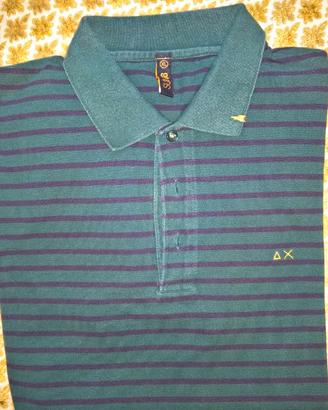 Polo SUN68 Verde a righe