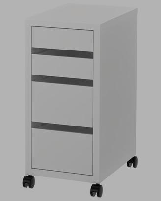 Ikea MICKE, Cassettiera con rotelle, bianca