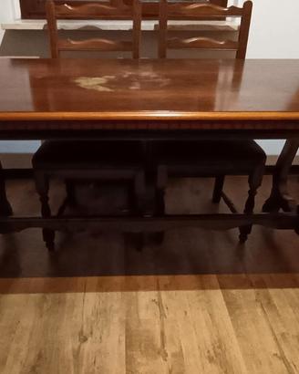 tavolo legno massiccio +6 sedie