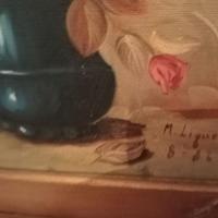 Quadro olio su tela con cornice dorata