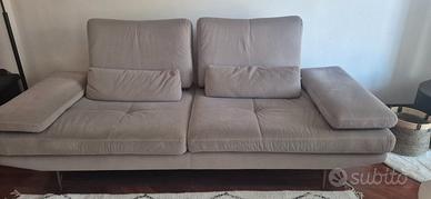 Divano in tessuto microfibra grigio/tortora