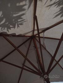 Ombrellone  legno vintage pieghevole
