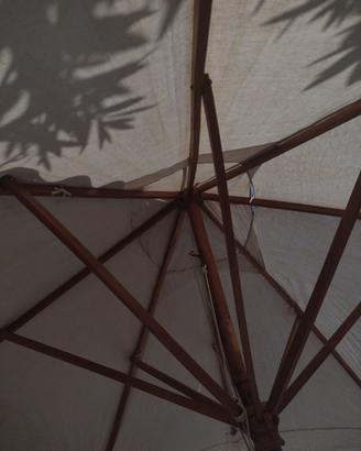 Ombrellone  legno vintage pieghevole