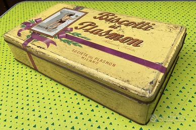 Scatola in latta Vintage Plasmon