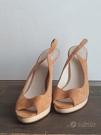 Sandali Guess con zeppa beige-Come Nuovi