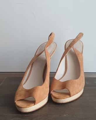 Sandali Guess con zeppa beige-Come Nuovi