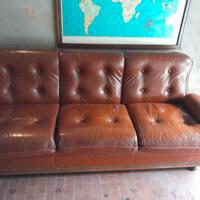 Salotto in Pelle + Tavolini in Cristallo