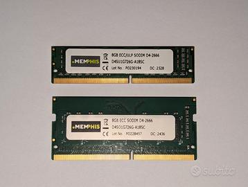 Ram 16gb DDR4 2666MHz ECC SODIMM (8x2)