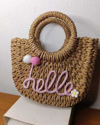Borsa a mano in paglia intrecciata mare / 🛍️ bag 