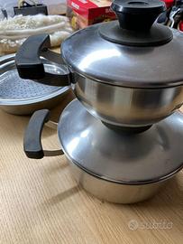2 pentole originali Imco e legumiera a vapore