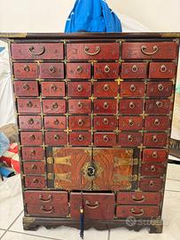 Cassettiera da speziale cinese antica