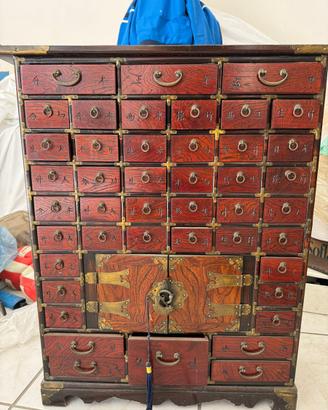 Cassettiera da speziale cinese antica